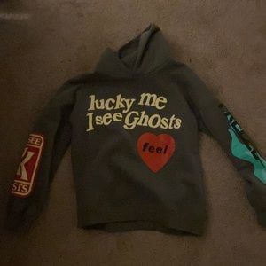 LUCKY ME I SEE GHOST GREY HOODIE MEN SIZE L
